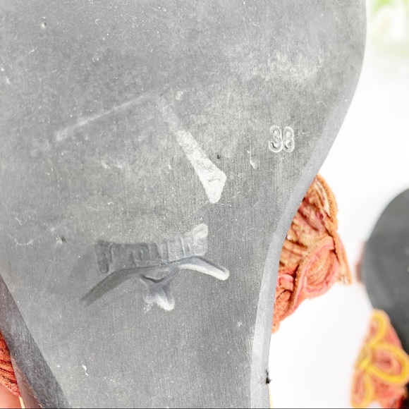 Pikolinos Sandal Wedge Slide Red Floral Embroidery - Picture 11 of 12